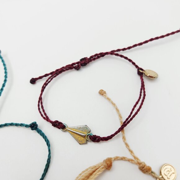 Pura Vida Lot of Three Corded Boho Bracelets: Arrowhead, Chain, and Tassels - Picture 3 of 5